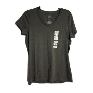 NWT Women's St. John's Bay V-Neck Essential Tee Size S Oregano